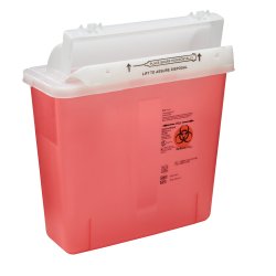 Sharps Container SharpStar™ In-Room™ Translucent Red Base 12-1/2 H X 5-1/2 D X 10-3/4 W Inch Horizontal Entry 1.25 Gallon - Image 2