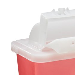 Sharps Container SharpStar™ In-Room™ Translucent Red Base 12-1/2 H X 5-1/2 D X 10-3/4 W Inch Horizontal Entry 1.25 Gallon - Image 3