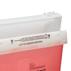 Sharps Container SharpStar™ In-Room™ Translucent Red Base 12-1/2 H X 5-1/2 D X 10-3/4 W Inch Horizontal Entry 1.25 Gallon - Image 4
