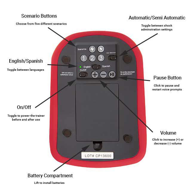 Red Cross AED Trainer with Adult and Child Gel Adhesive Pads - Image 6
