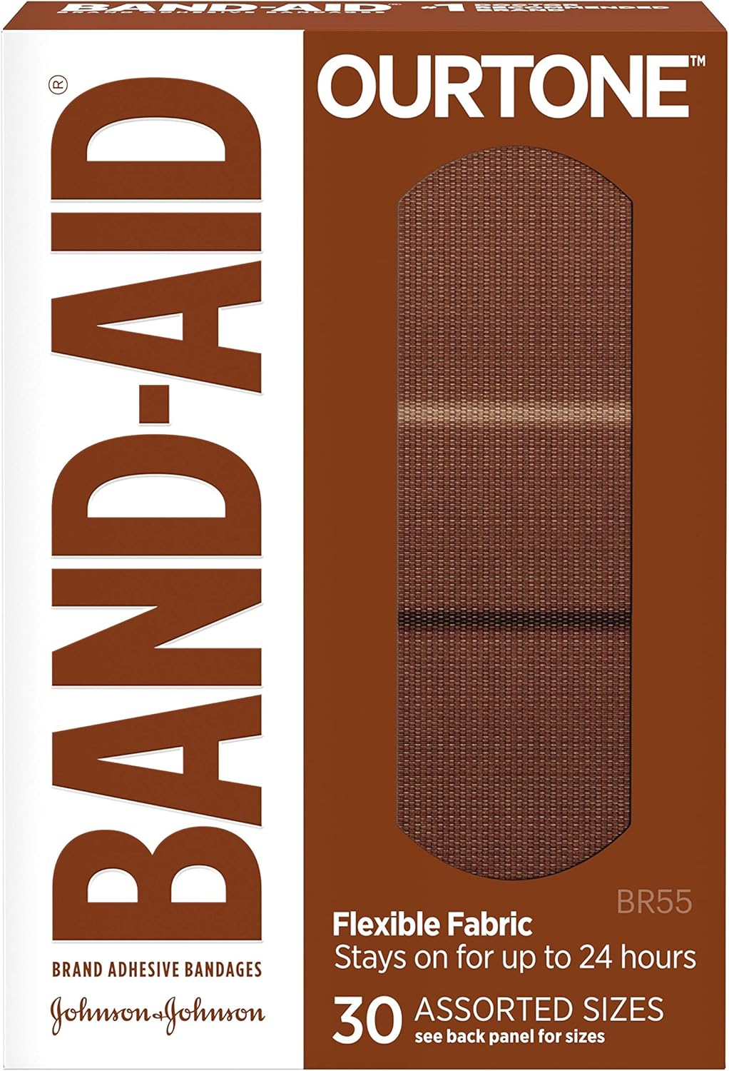 Band-Aid Brand Ourtone Adhesive Bandages, Flexible Protection & Care of Minor Cuts & Scrapes, Quilt-Aid Pad for Painful Wounds, BR55, Assorted Sizes, 30 ct, Pack of 3 - Image 6